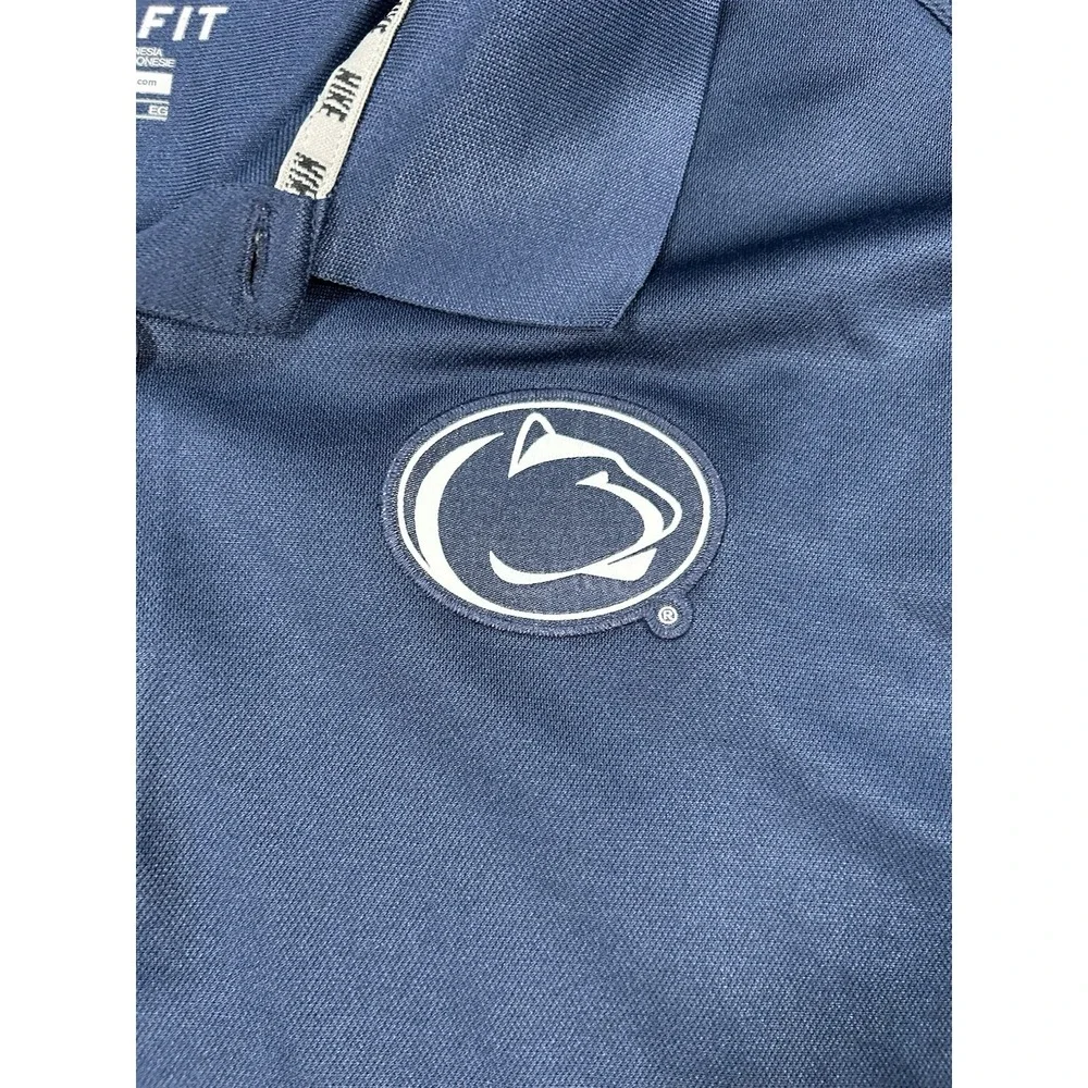 Nike Penn State Nittany Lions Polo Men's XL Navy Blue Dri Fit‎ Logo Golf